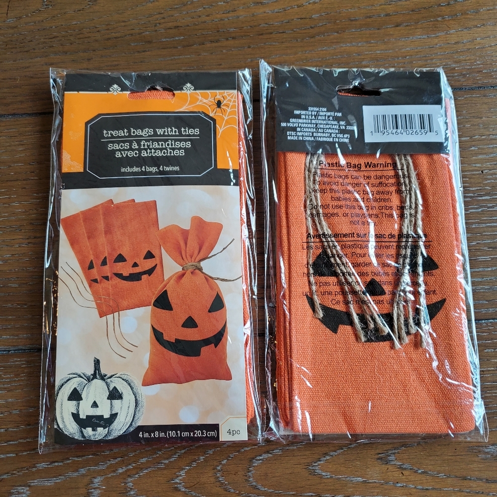 Pumpkin Treat Bags with Ties